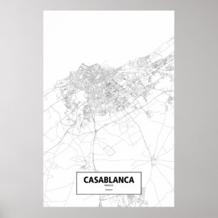 Casablanca, Marocko (svart på vitt) Poster