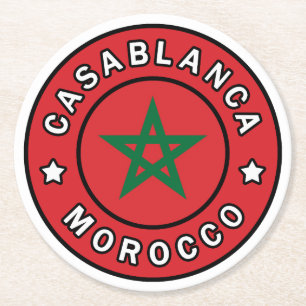 Casablanca Marocko Underlägg Papper Rund