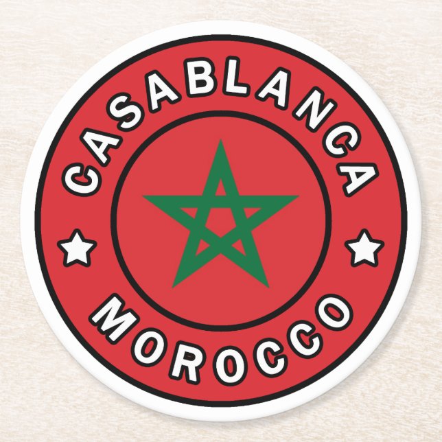 Casablanca Marocko Underlägg Papper Rund (Framsidan)