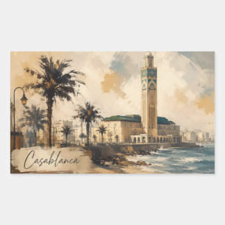 Casablanca Marocko Vector Klistermärke | Hassan II