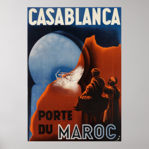 Casablanca Marocko Vintage resor Poster