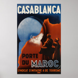 Casablanca Marocko Vintage resor Poster