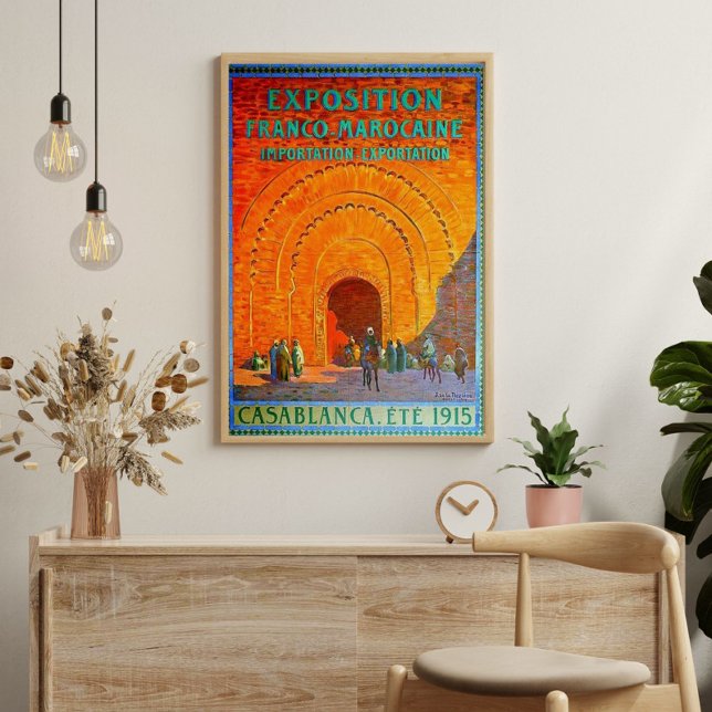 Casablanca Marockos Vintage Fransk Travel Poster (Skapare uppladdad)
