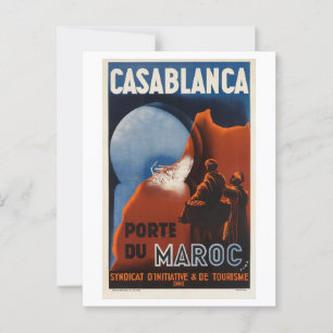 Casablanca Marockos Vintage Inspired Vykort