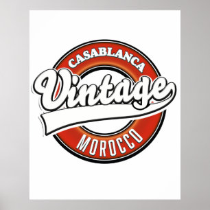 Casablanca Marockos Vintage logotyp Poster