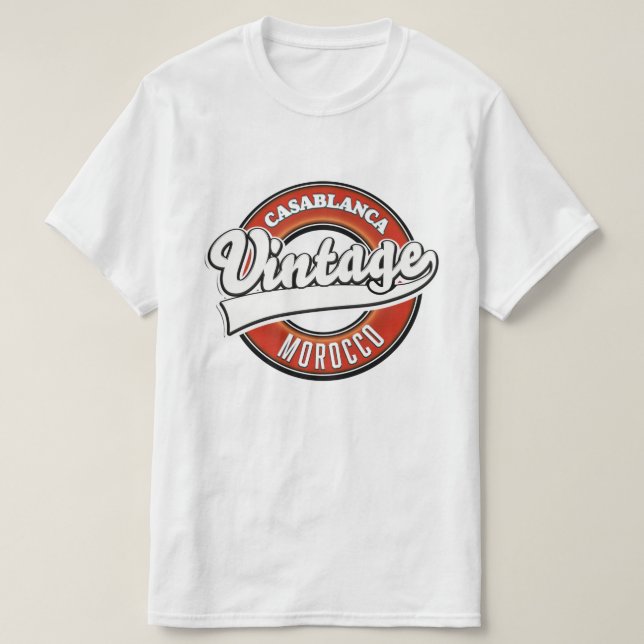 Casablanca Marockos Vintage logotyp T Shirt (Design framsida)