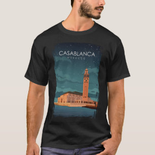 Casablanca Marockos Vintage Minimal Travel Poster  T Shirt