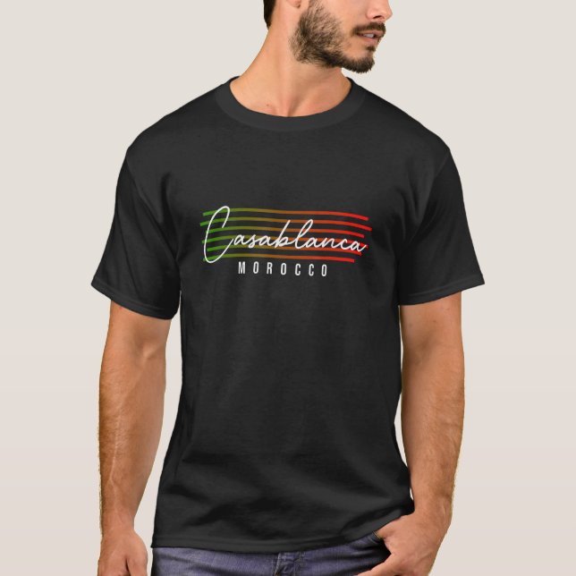 Casablanca Morocco Souvenir T Shirt (Framsida)