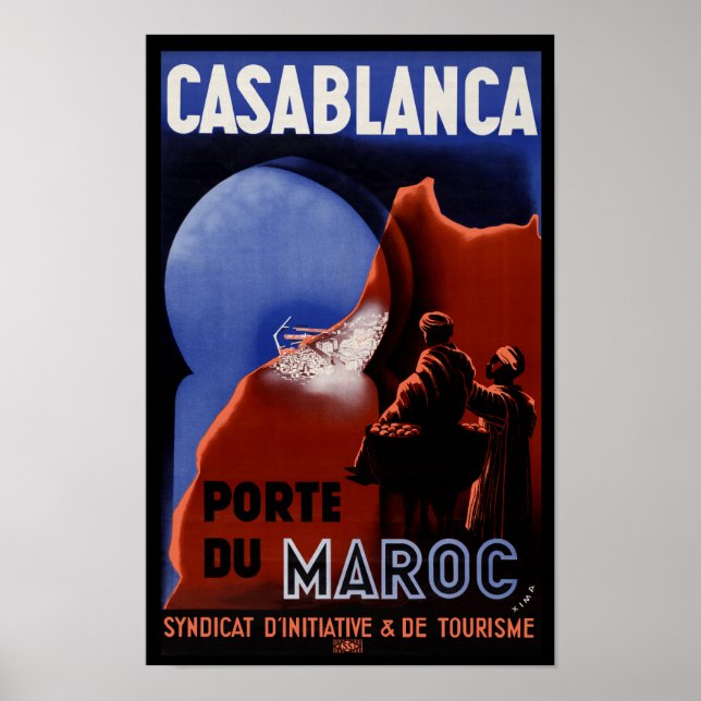 Casablanca Pore Du Maroc Travel Poster (Framsidan)