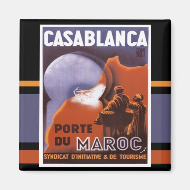 Casablanca Tourism Vintage Magnet (Framsidan)