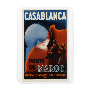Casablanca Vintage resor Poster Magnet