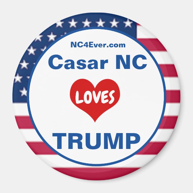 Casar NC KÄRLEK TRUMP Patriotic Fridge Magnet (Framsidan)
