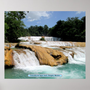 Cascadas de Agua Azul, Chiapas, Mexiko Poster