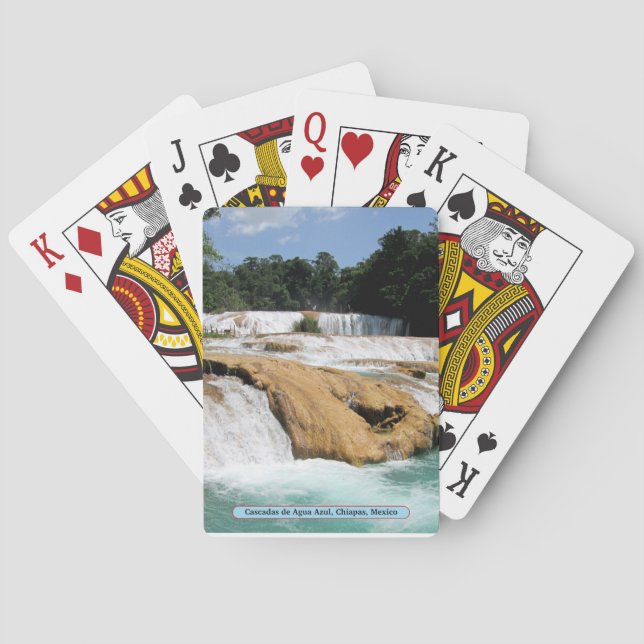 Cascadas de Agua Azul, Chiapas, Mexiko Spel Kort (Baksidan)