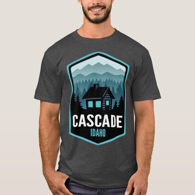 Cascade Idaho Mountain Town Cabin Oversized T Shirt (Framsida)