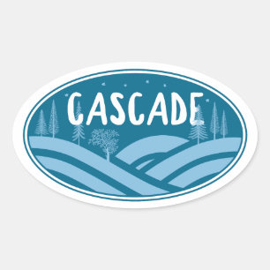 Cascade Idaho utomhus Ovalt Klistermärke