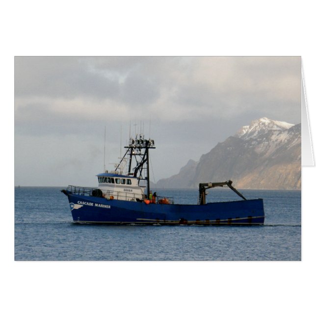 Cascade Mariner, Crab Boat in Dutch Harbor, AK Hälsningskort (Framsidan Horizontal)
