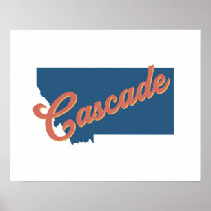 Cascade, Montana-statutskrift Poster
