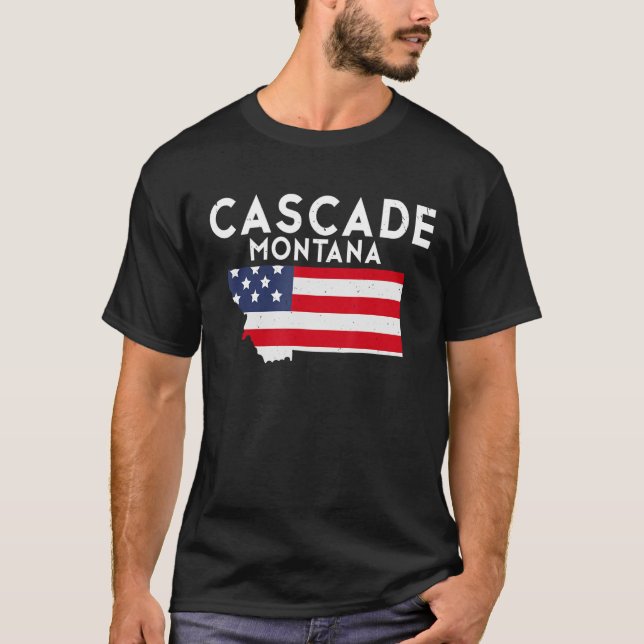 Cascade Montana USA: USA: Amerika Travel Montanan T Shirt (Framsida)