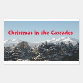 Cascade Mountain Sticker Rektangulärt Klistermärke