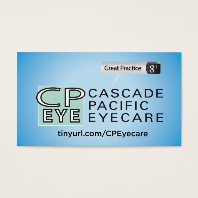 Cascade Pacific Eyecare Visitkort (Framsidan)