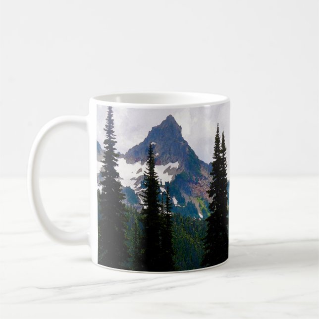 Cascade Peaks Watercolor Coffee Mugg (Vänster)