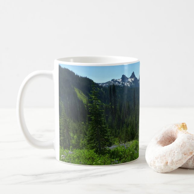 Cascade Range från Mount Rainier National Park Kaffemugg (Med munk)