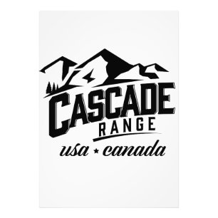 Cascade Range USA Kanada logotyp. Fototryck