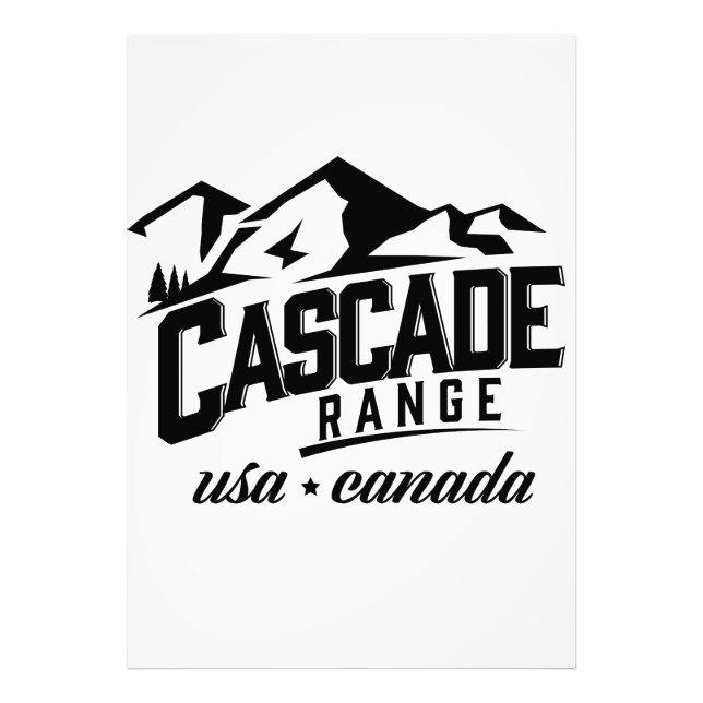 Cascade Range USA Kanada logotyp. Fototryck (Framsidan)