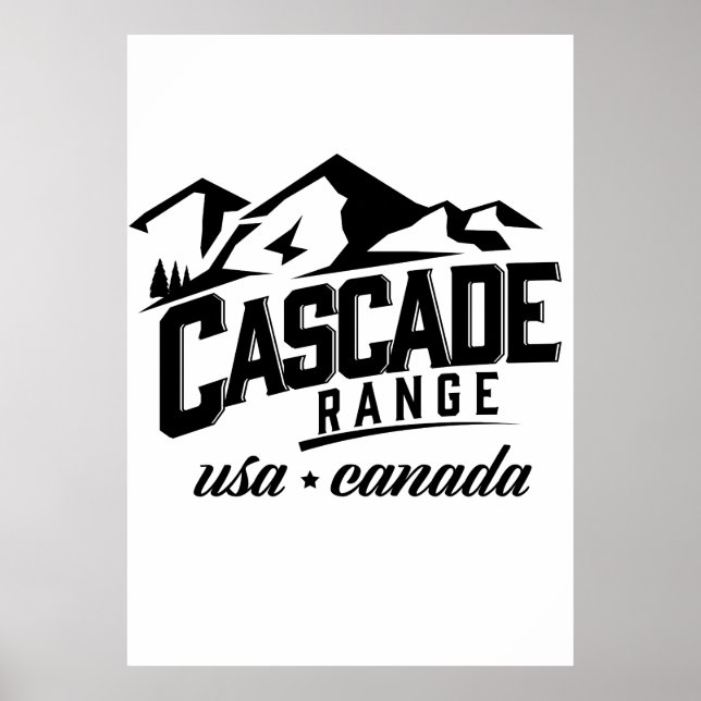 Cascade Range USA Kanada logotyp. Poster (Framsidan)