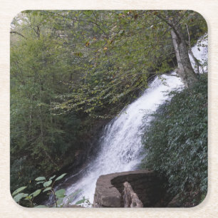 Cascade Waterfall, Blue Ridge Mountain Underlägg Papper Kvadrat