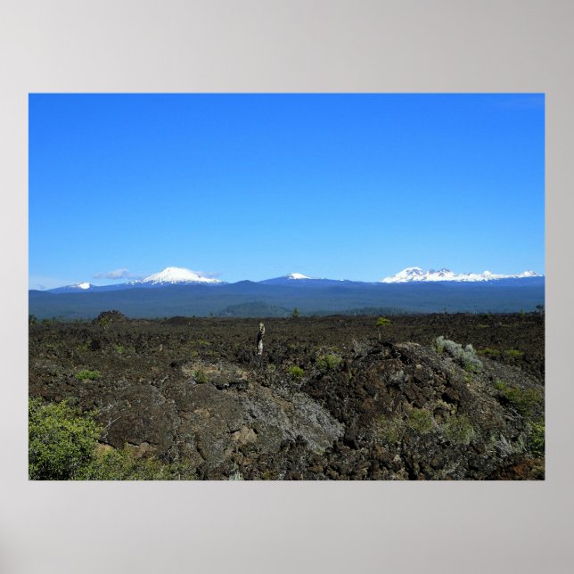 Cascades och Lava Sten, Oregon Poster (Framsidan)