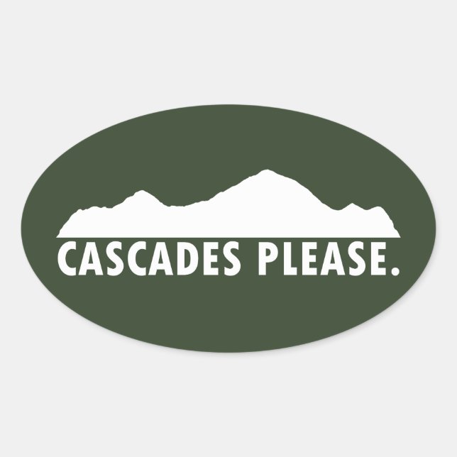 Cascades, tack ovalt klistermärke (Framsida)