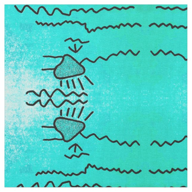 Cascadia Aqua Pictograph Fabric Tyg (Närbild)