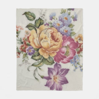 Cascading Elegance: Porcelain-Inspired Blommigt Fl Fleecefilt