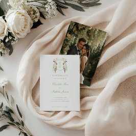 Cascading Floral Monogram Crest Wedding Spara Datumet