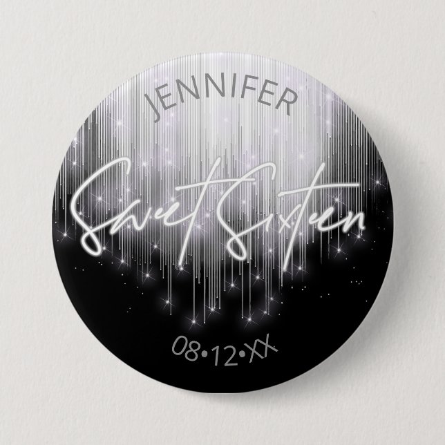 Cascading Ljus Sweet 16 Black and White ID790 Knapp (Framsida)