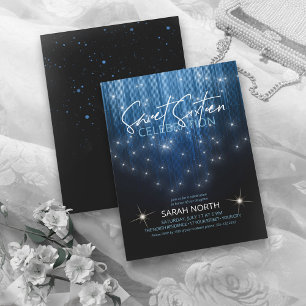 Cascading Ljus Sweet 16 Blue ID790 Inbjudningar