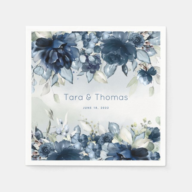 Cascading Ro Bröllop Cocktail Napkins Pappersservett (Framsidan)