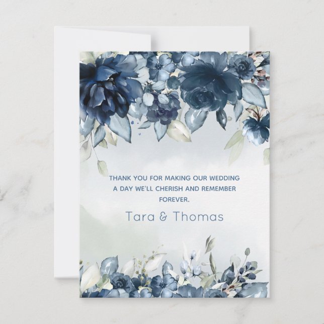 Cascading Ro Bröllop Tack Kort (Framsida)