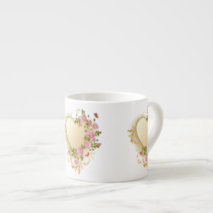 Cascading Ro Guld Heart Espressomugg