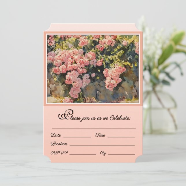 Cascading Roses inbjuder Dig att Fira Inbjudningar (Stående Fram)