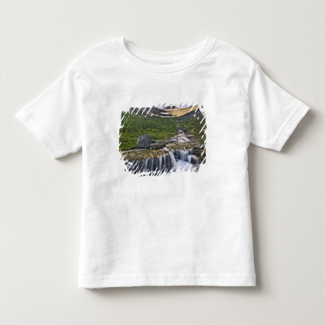 Cascading stream, Glacier National Park Tee (Framsida)