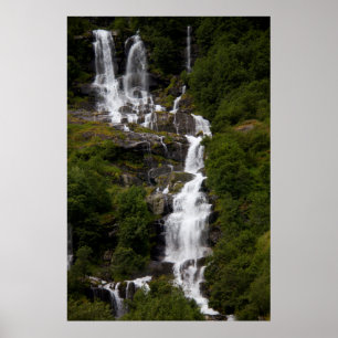 Cascading Volefossen vattenfall Poster
