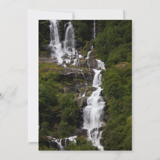 Cascading Volefossen vattenfall Tack Kort (Framsida)