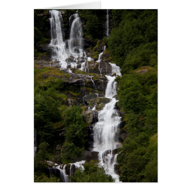 Cascading Volefossen Waterfalla Hälsningskort (Framsidan)