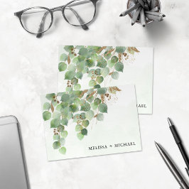 Cascading Watercolor Eucalyptus Tack Kort