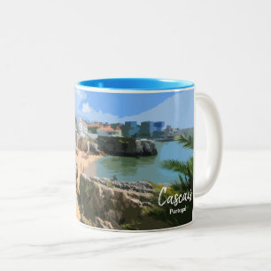 Cascais Beach - det verkliga Portugal Två-Tonad Mugg