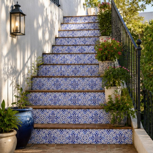 Cascais Elegance Delicate Blue Mediterranean Kakelplatta (Skapare uppladdad)
