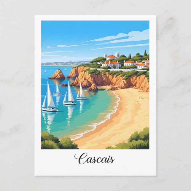 Cascais, Portugal - Kuststaden Vykort (Framsida)